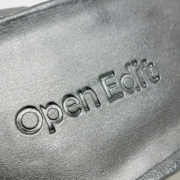 NEW Open Edit Saydee Black Block Heel Slip On Square Toe Sandals T70 - Picture 10 of 13